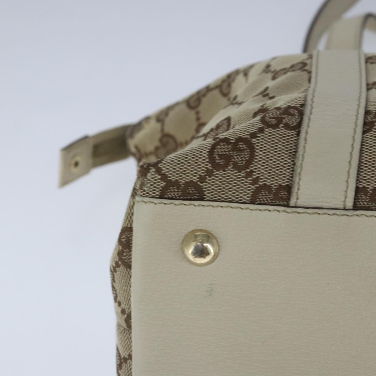 GUCCI GG Canvas Tote Bag Beige 141470 Auth 103707