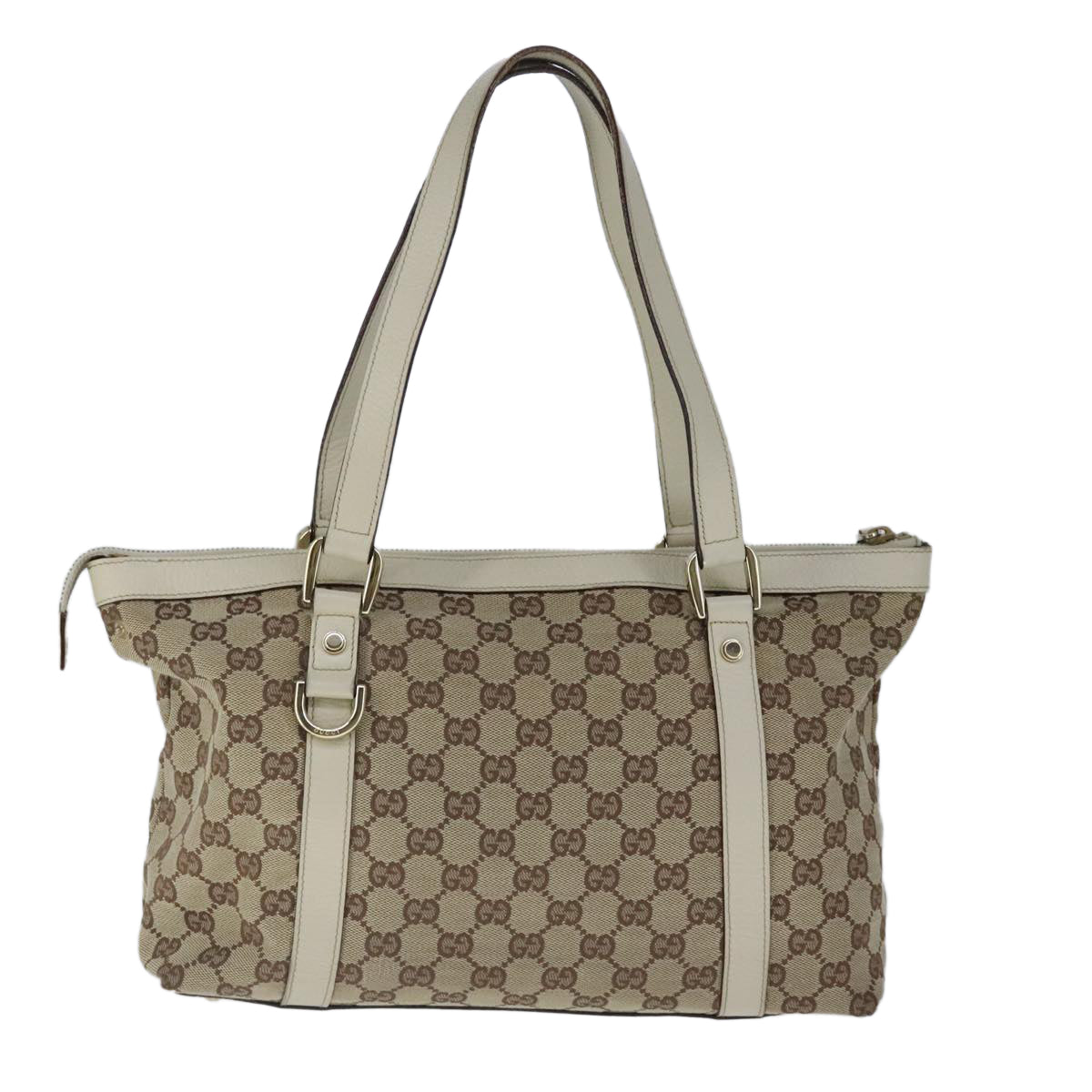 GUCCI GG Canvas Tote Bag Beige 141470 Auth 103707