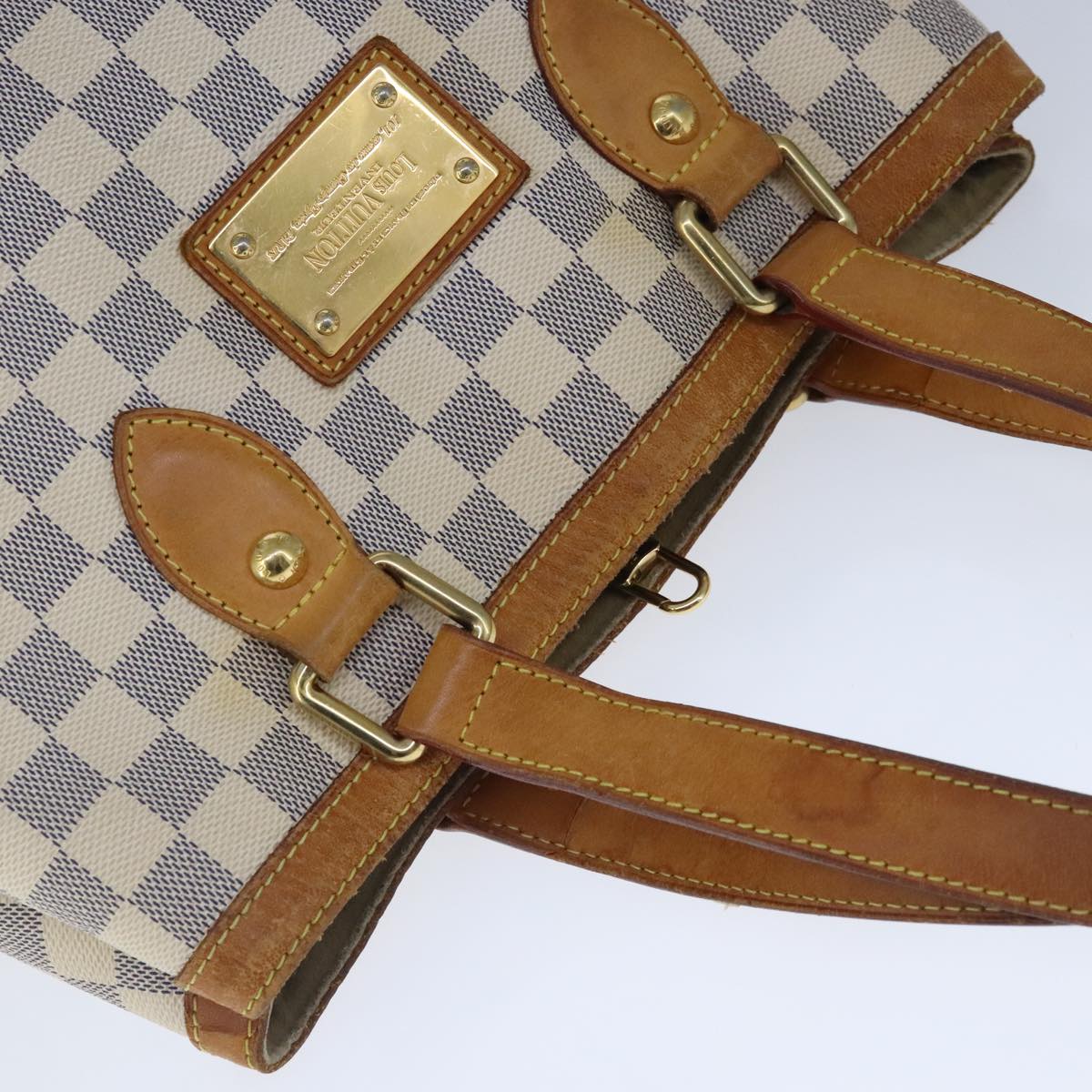 LOUIS VUITTON Damier Azur Hampstead PM Tote Bag N51207 LV Auth 103709