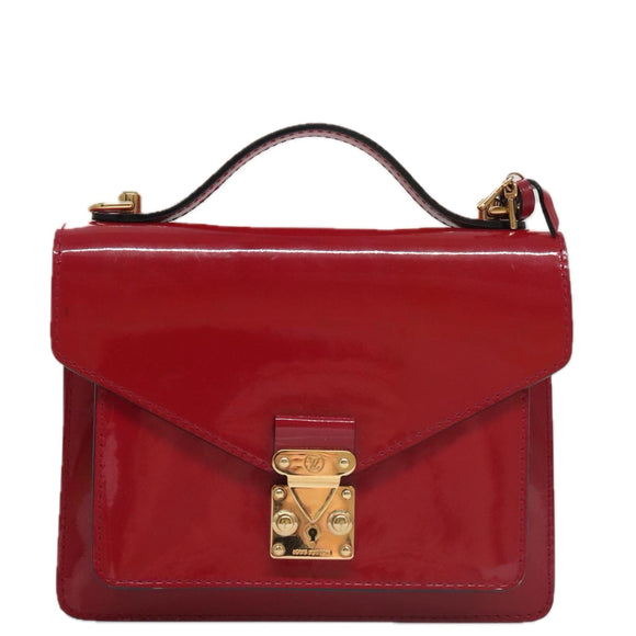 LOUIS VUITTON Vernis Monceau BB Hand Bag 2way Rose Andian M91579 LV Auth 103727