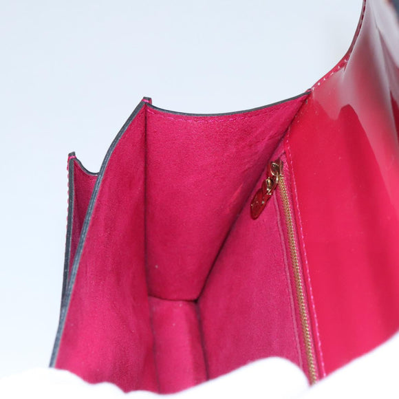 LOUIS VUITTON Vernis Monceau BB Hand Bag 2way Rose Andian M91579 LV Auth 103727