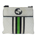 GUCCI GG Supreme Sherry Line Shoulder Bag PVC Green White 181067 Auth 103737-13