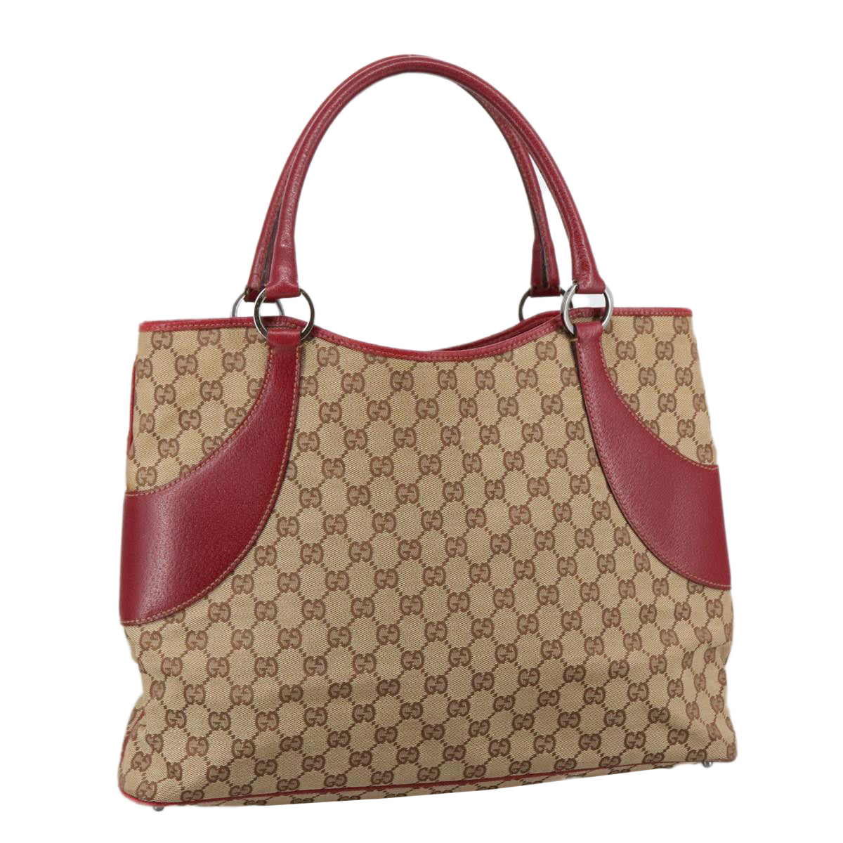 GUCCI GG Canvas Tote Bag Beige 113016 Auth 103741