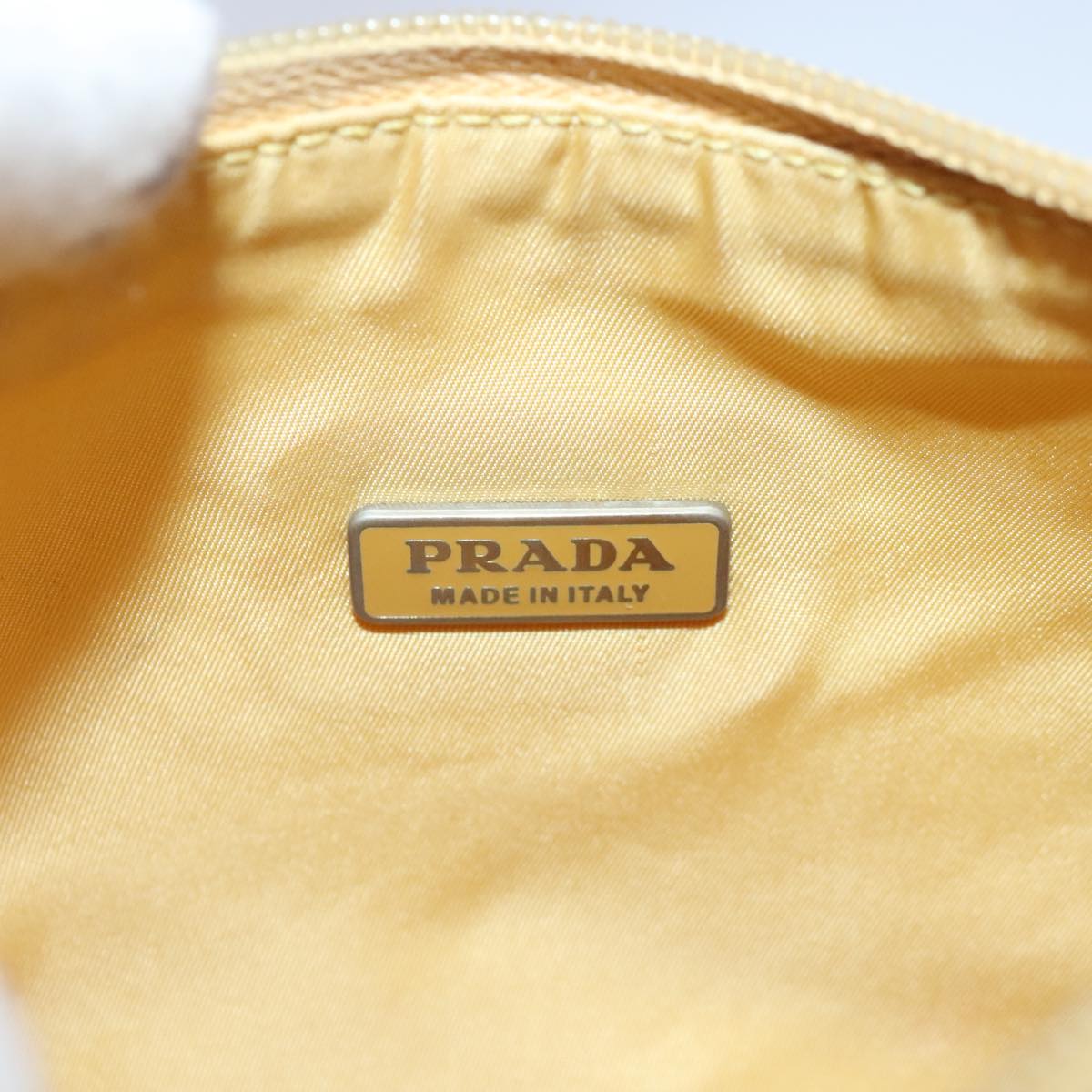 PRADA Hand Bag Nylon Yellow Auth 103767