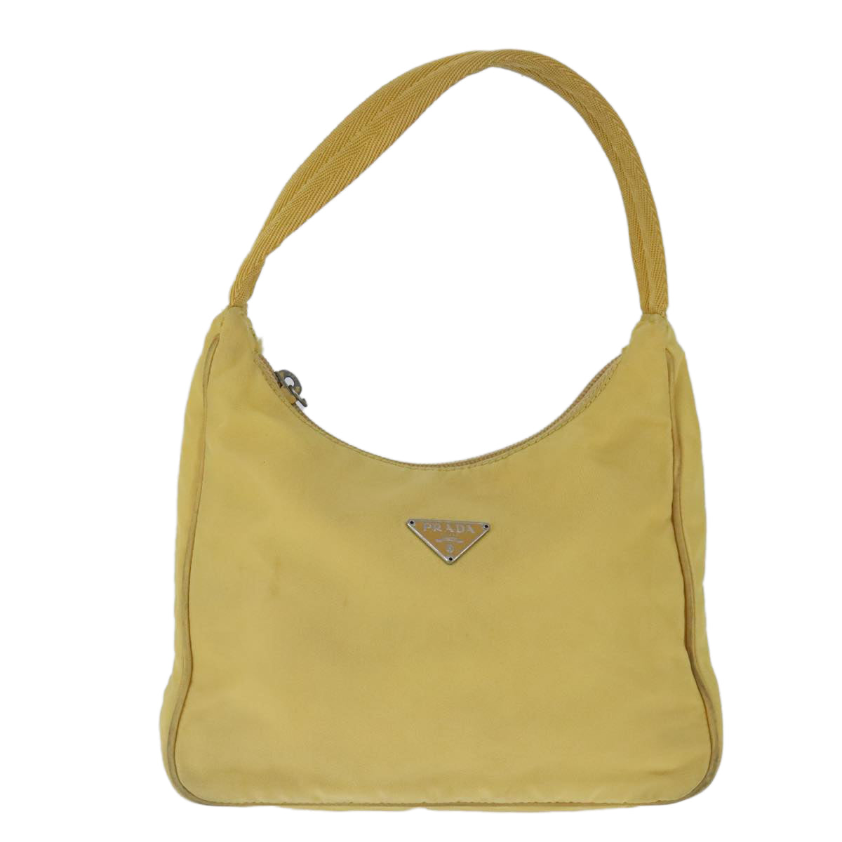 PRADA Hand Bag Nylon Yellow Auth 103767