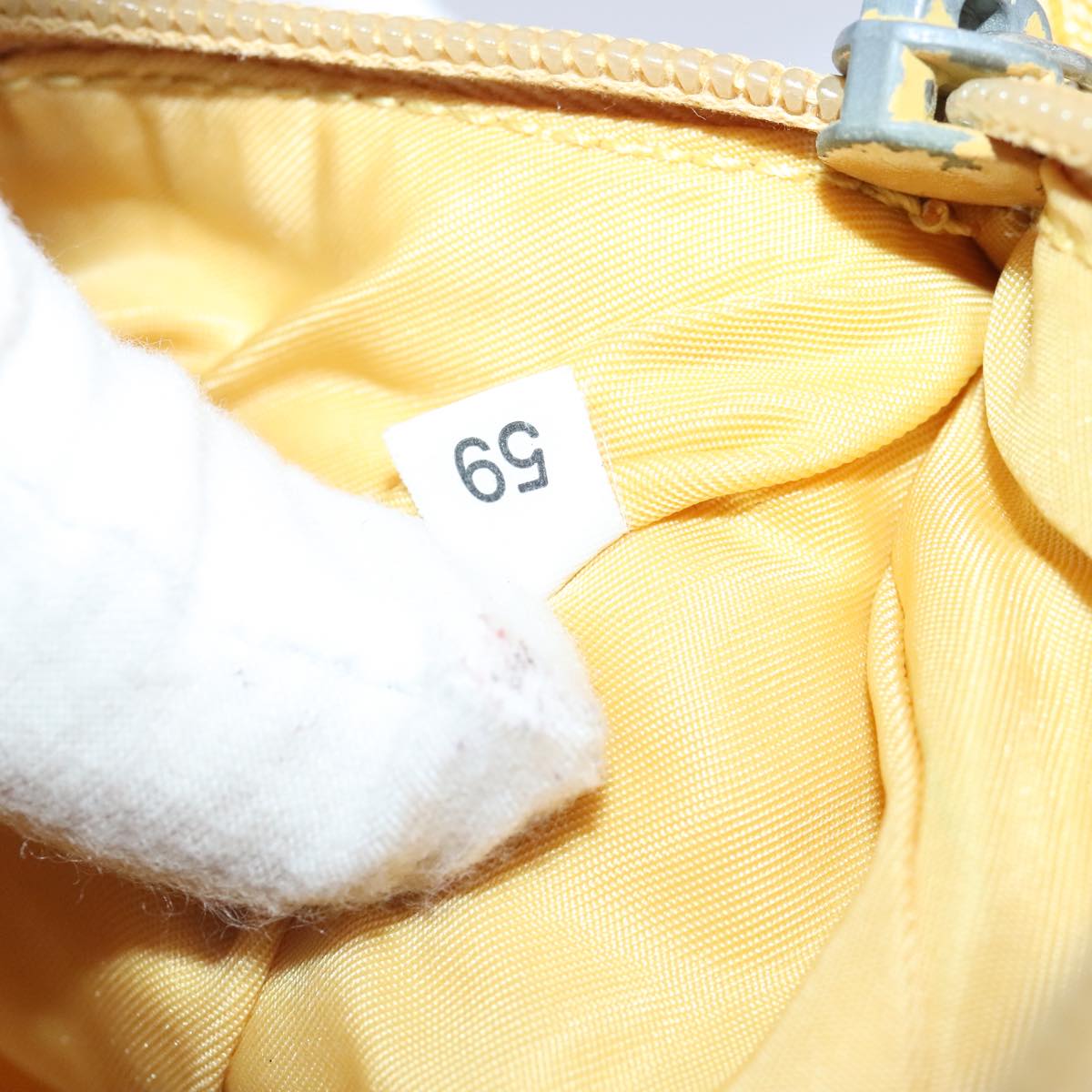 PRADA Hand Bag Nylon Yellow Auth 103767