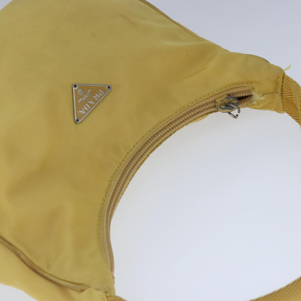 PRADA Hand Bag Nylon Yellow Auth 103767