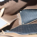 Christian Dior Honeycomb Canvas Shoulder Bag PVC Leather Black Auth 103769-18