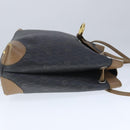 Christian Dior Honeycomb Canvas Shoulder Bag PVC Leather Black Auth 103769-4