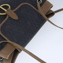 Christian Dior Honeycomb Canvas Shoulder Bag PVC Leather Black Auth 103769-6