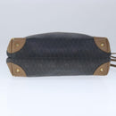 Christian Dior Honeycomb Canvas Shoulder Bag PVC Leather Black Auth 103769-5