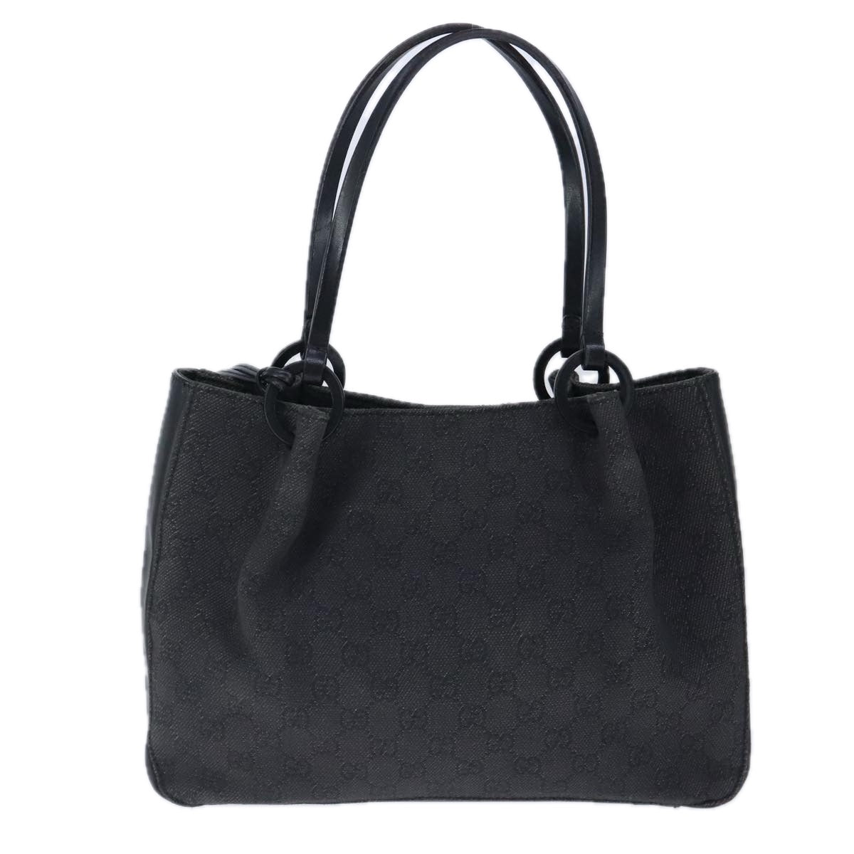 GUCCI GG Canvas Tote Bag Gray 101919 Auth 103770 - 0