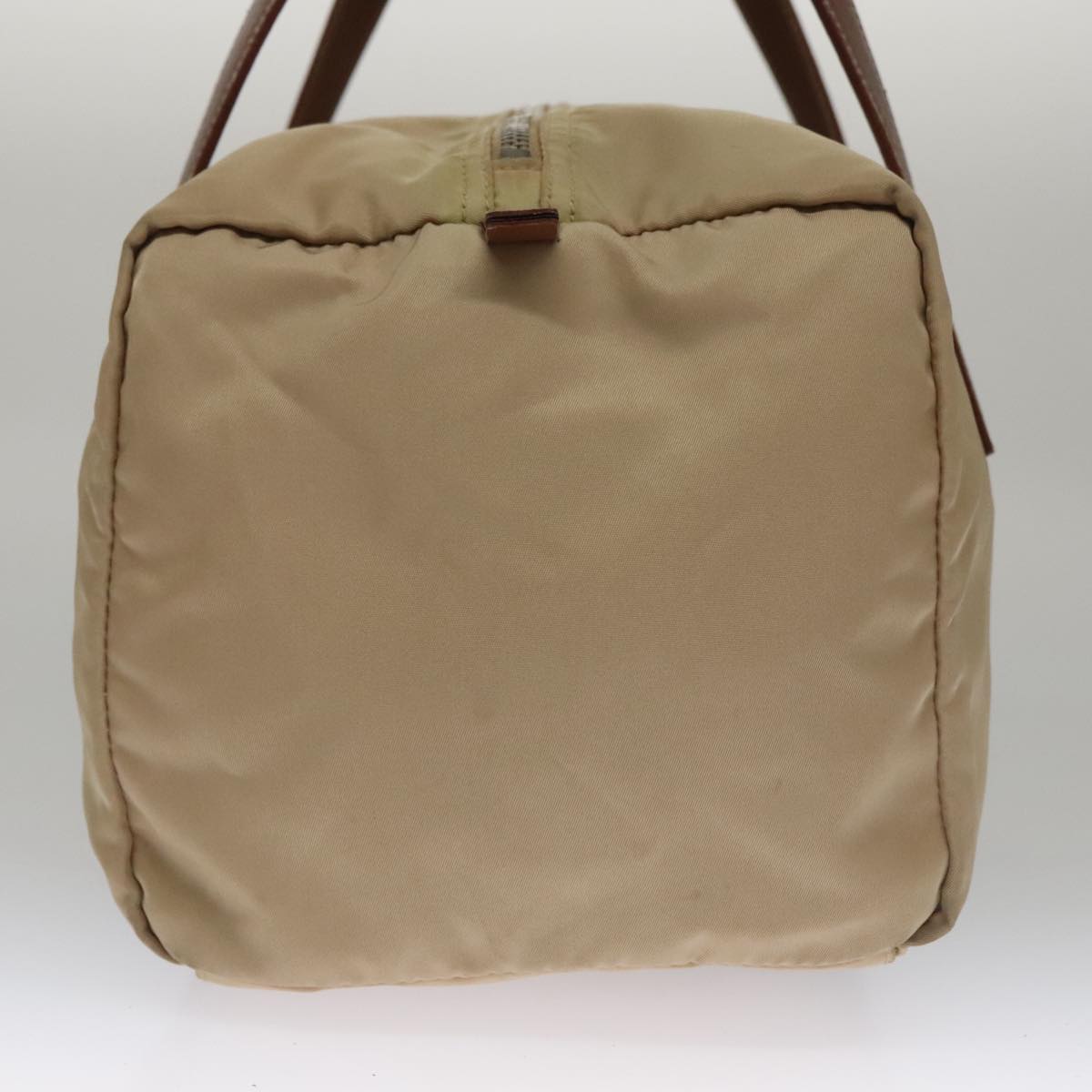 PRADA Hand Bag Nylon Beige Auth 103771