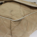PRADA Shoulder Bag Nylon Beige Silver Auth 103773-15
