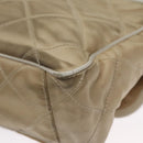 PRADA Shoulder Bag Nylon Beige Silver Auth 103773-17