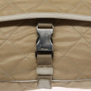PRADA Shoulder Bag Nylon Beige Silver Auth 103773-19