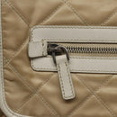 PRADA Shoulder Bag Nylon Beige Silver Auth 103773-20