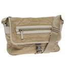 PRADA Shoulder Bag Nylon Beige Silver Auth 103773-1