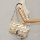 PRADA Shoulder Bag Nylon Beige Silver Auth 103773-26