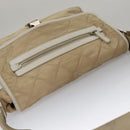 PRADA Shoulder Bag Nylon Beige Silver Auth 103773-6