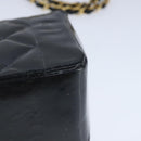 CHANEL Diana Matelasse Ketting Schoudertas Lak Zwart Goud CC Auth 103804A-9