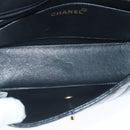 CHANEL Diana Matelasse Ketting Schoudertas Lak Zwart Goud CC Auth 103804A-11