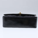 CHANEL Diana Matelasse Ketting Schoudertas Lak Zwart Goud CC Auth 103804A-5