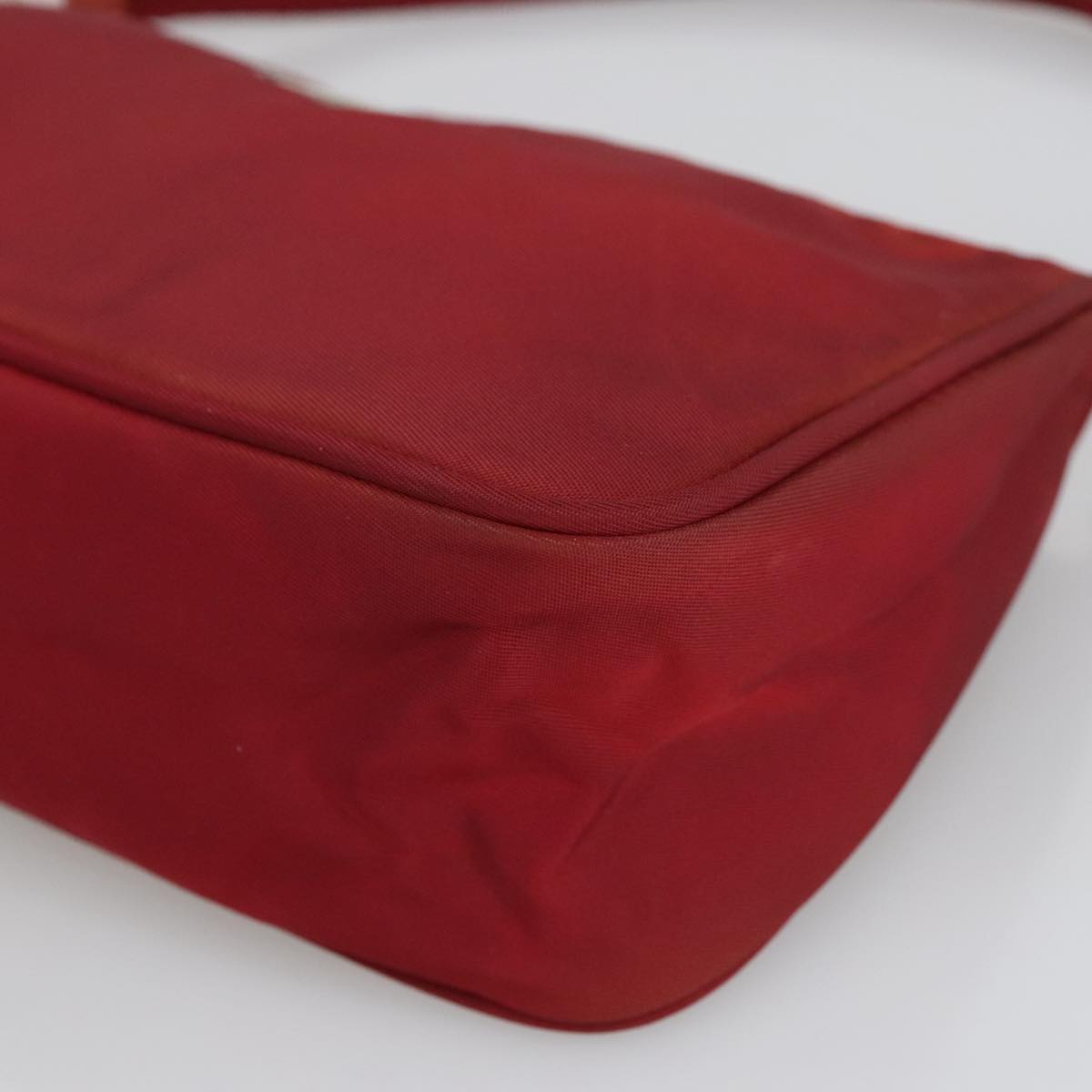 PRADA Accessory Pouch Nylon Red Silver Auth 103938