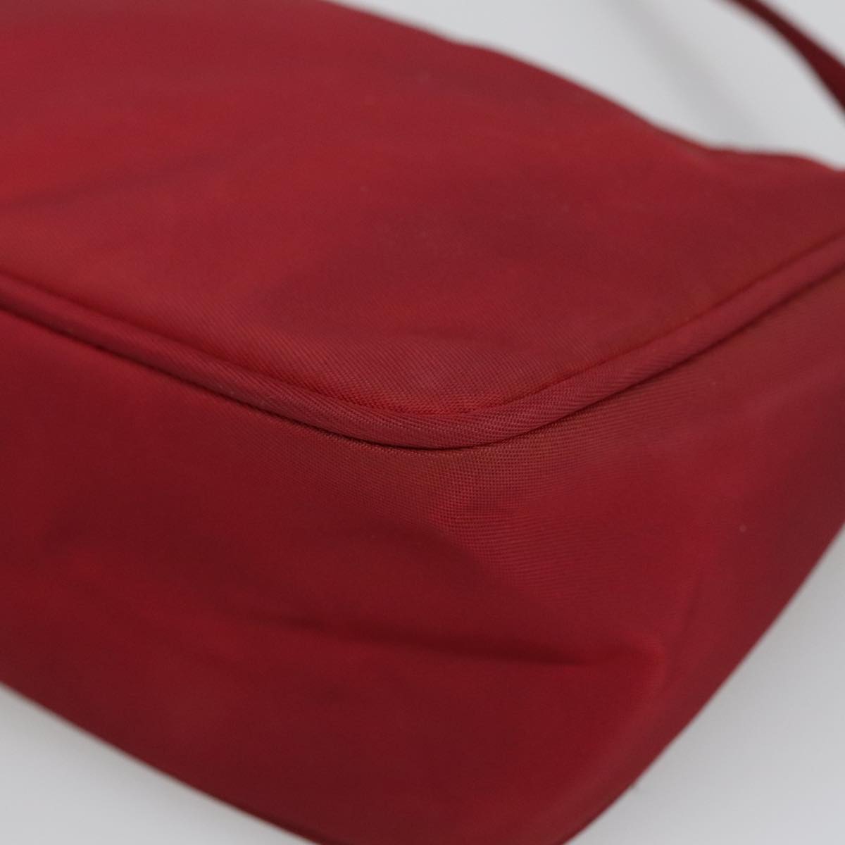 PRADA Accessory Pouch Nylon Red Silver Auth 103938