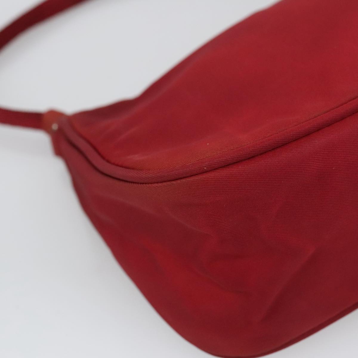 PRADA Accessory Pouch Nylon Red Silver Auth 103938