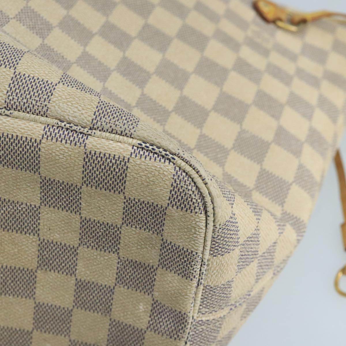 LOUIS VUITTON Damier Azur Neverfull MM Tote Bag N51107 LV Auth 103949