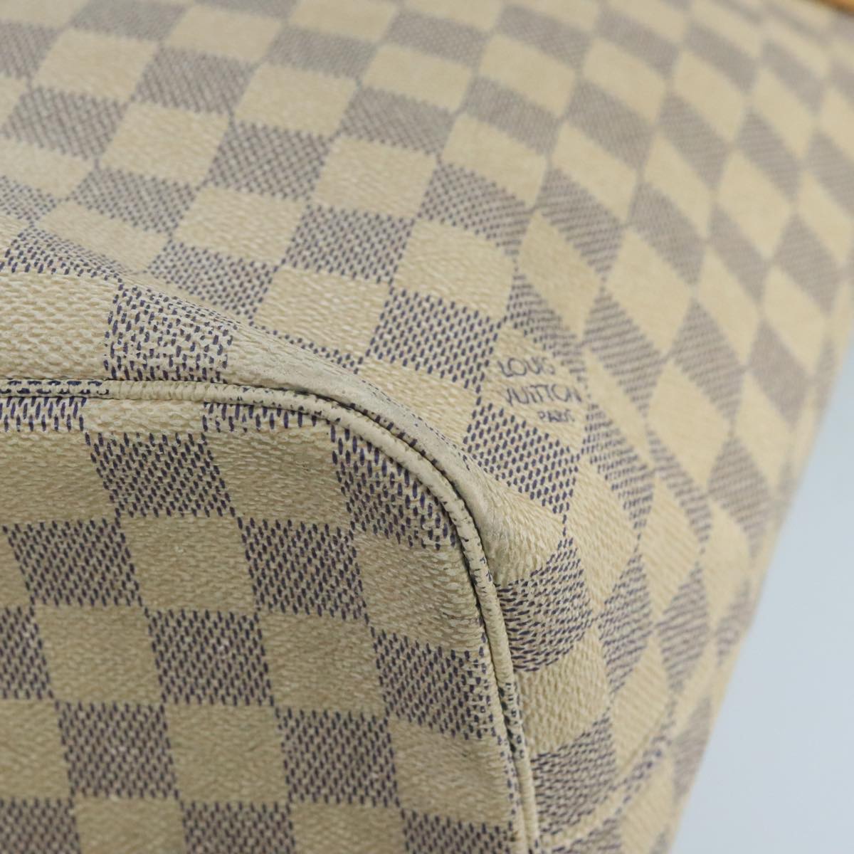 LOUIS VUITTON Damier Azur Neverfull MM Tote Bag N51107 LV Auth 103949