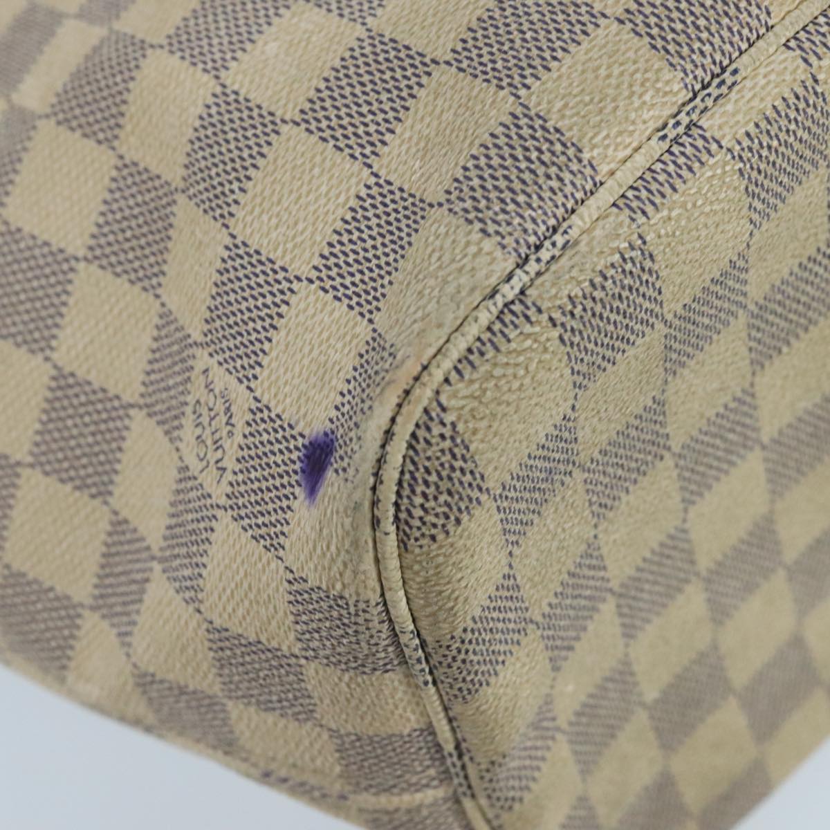 LOUIS VUITTON Damier Azur Neverfull MM Tote Bag N51107 LV Auth 103949