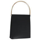 CARTIER Hand Bag Leather Black Gold Silver Auth 103956-1