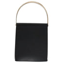 CARTIER Hand Bag Leather Black Gold Silver Auth 103956-13