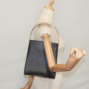 CARTIER Hand Bag Leather Black Gold Silver Auth 103956-24