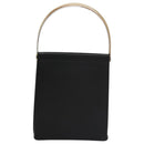 CARTIER Hand Bag Leather Black Gold Silver Auth 103956-2