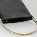 CARTIER Hand Bag Leather Black Gold Silver Auth 103956-6