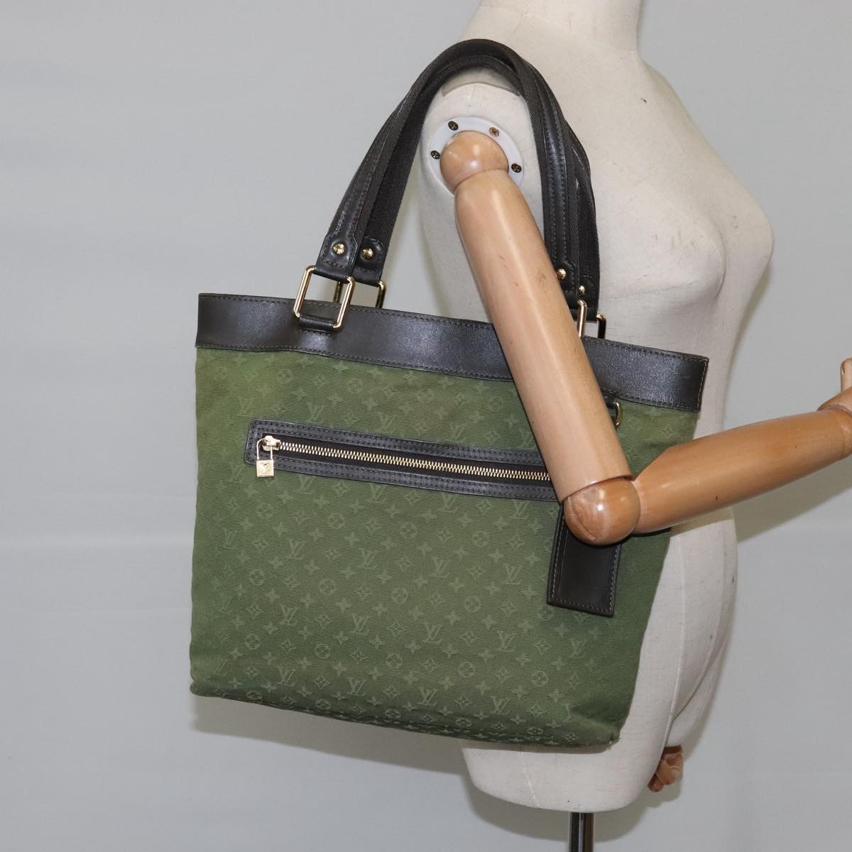 LOUIS VUITTON Monogram Mini Lucille GM Tote Bag TST Khaki M92681 LV Auth 103982