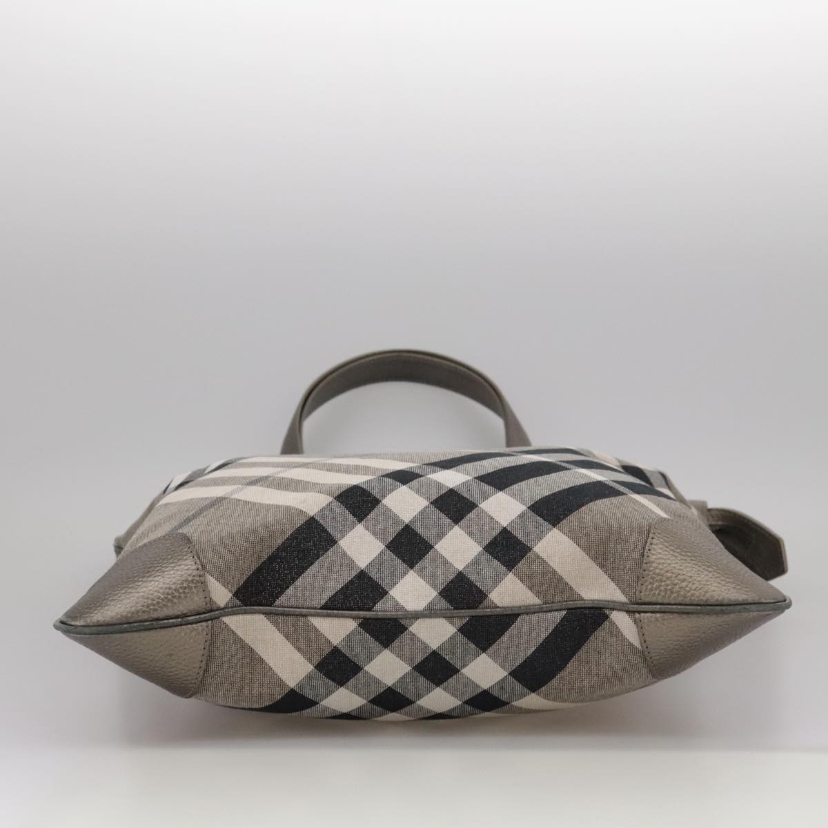 BURBERRY Nova Check Tote Bag Canvas Gray Auth 104021