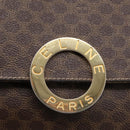 CELINE Macadam Canvas Shoulder Bag PVC Leather Brown Gold Auth 104026-18