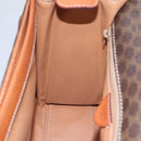 CELINE Macadam Canvas Shoulder Bag PVC Leather Brown Gold Auth 104026-21