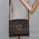 CELINE Macadam Canvas Umhängetasche PVC Leder Braun Gold Auth 104026-24