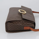 CELINE Macadam Canvas Shoulder Bag PVC Leather Brown Gold Auth 104026-3