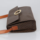 CELINE Macadam Canvas Umhängetasche PVC Leder Braun Gold Auth 104026-4