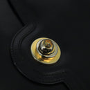 GUCCI Shoulder Bag Leather Black Gold Auth 104033-9