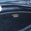 GUCCI Shoulder Bag Leather Black Gold Auth 104033-10