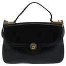 GUCCI Shoulder Bag Leather Black Gold Auth 104033-13