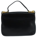 GUCCI Shoulder Bag Leather Black Gold Auth 104033-2