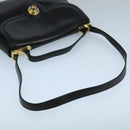 GUCCI Shoulder Bag Leather Black Gold Auth 104033-7